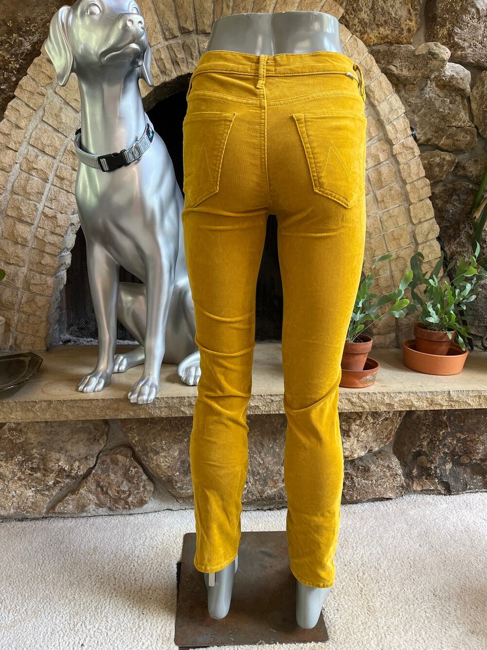 Mother Midrise Dazzler Ankle Corduroy Yellow Pants Women’s Size 26